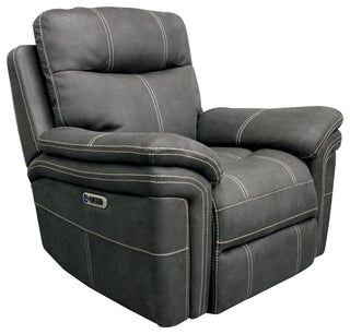 Linus Hudson Grey Power Reclining Sofa and Loveseat