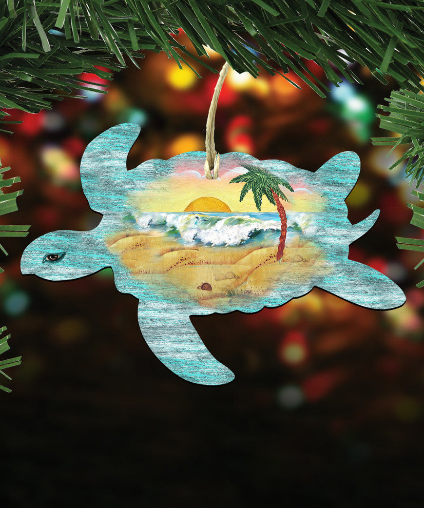 Turtle Scenic Ornament, Set of 3