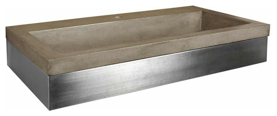 36" Zaca Vanity Base with NativeStone Trough in Earth