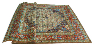Fine Vintage Distressed Colby Ivory/Red Rug, 6'6x9'8