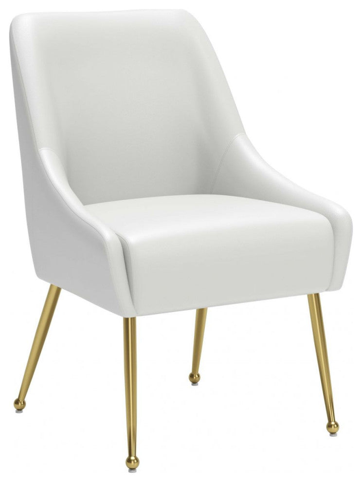 Maxine Dining Chair White/Gold