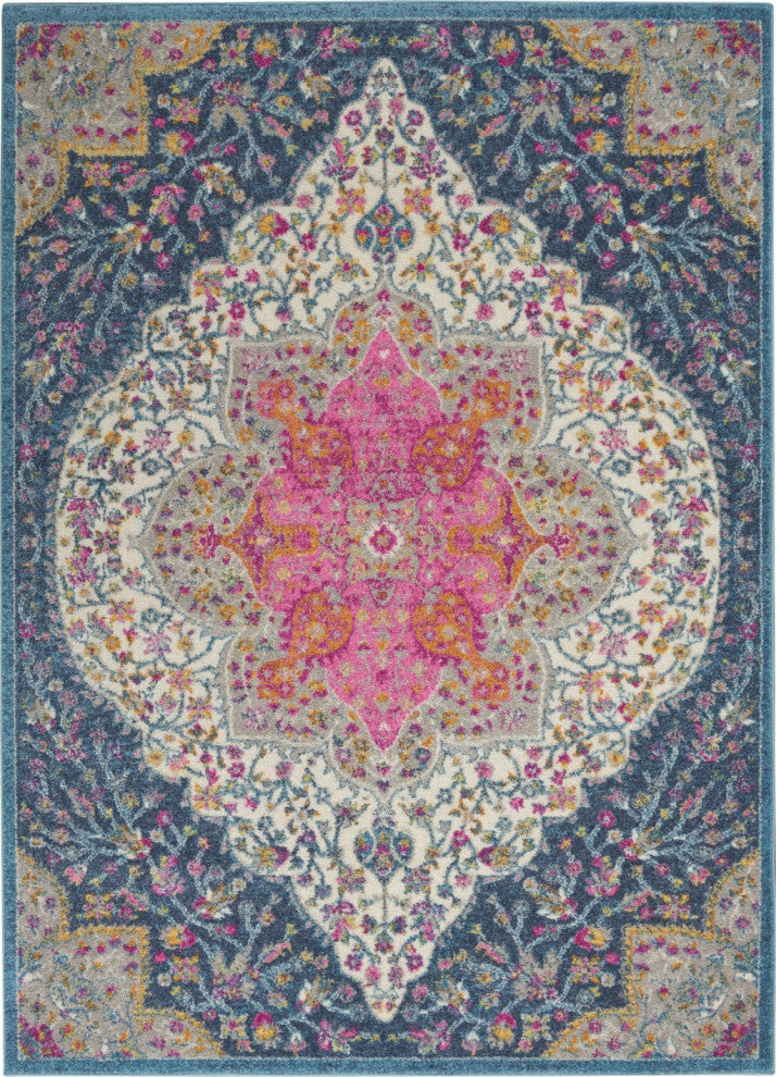 5' X 7' Teal Blue Power Loom Area Rug