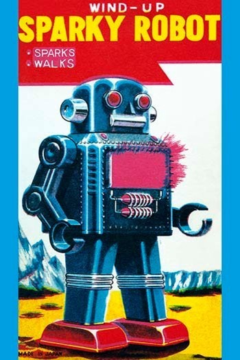 Sparky Robot- Gallery Wrapped Canvas Art 28" x 42"