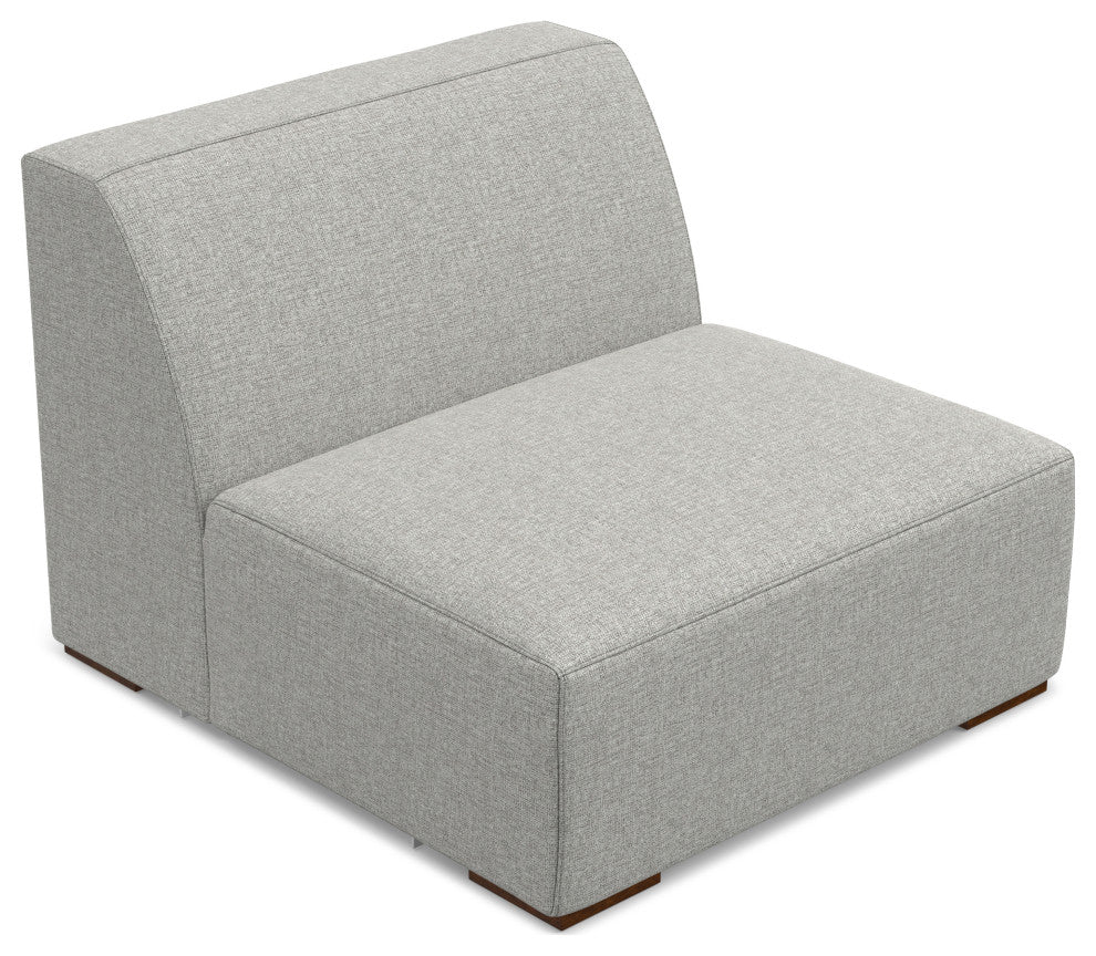 Rex Center Armless Sofa Module in Tightly Woven Performance Fabric