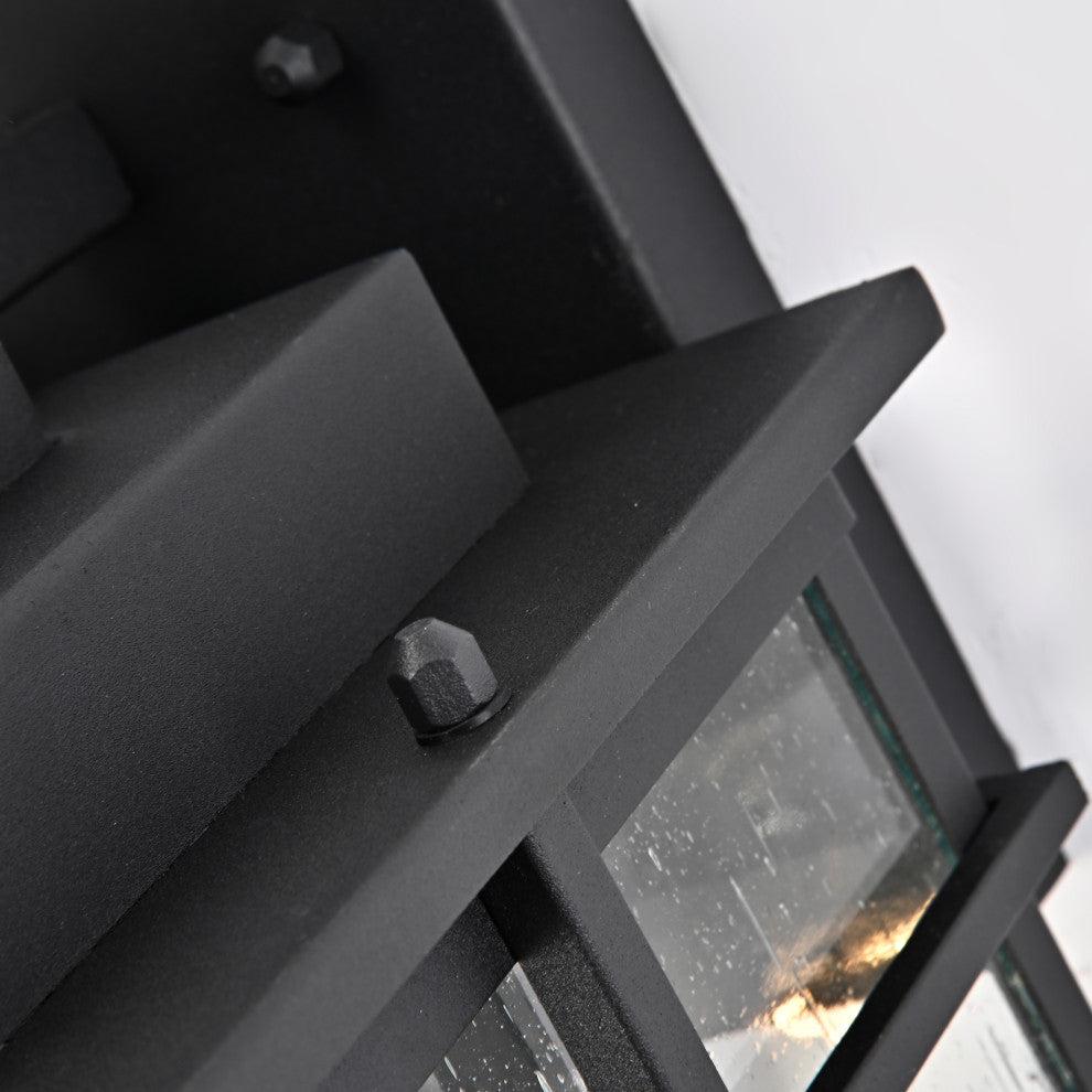 CHLOE Lighting Kenneth Transitional 1-Light Textured Black Outdoor Wall Sconce