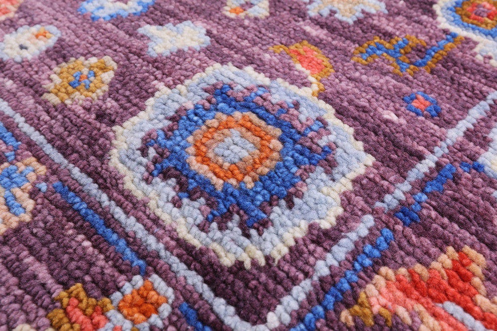2' 7" X 7' 10" Hand-Knotted Turkish Oushak Wool Runner Rug - Q13675