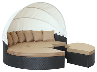 Quest Canopy Outdoor Patio Daybed, Espresso Mocha