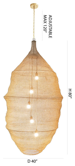 Gold Chain Basket Chandelier