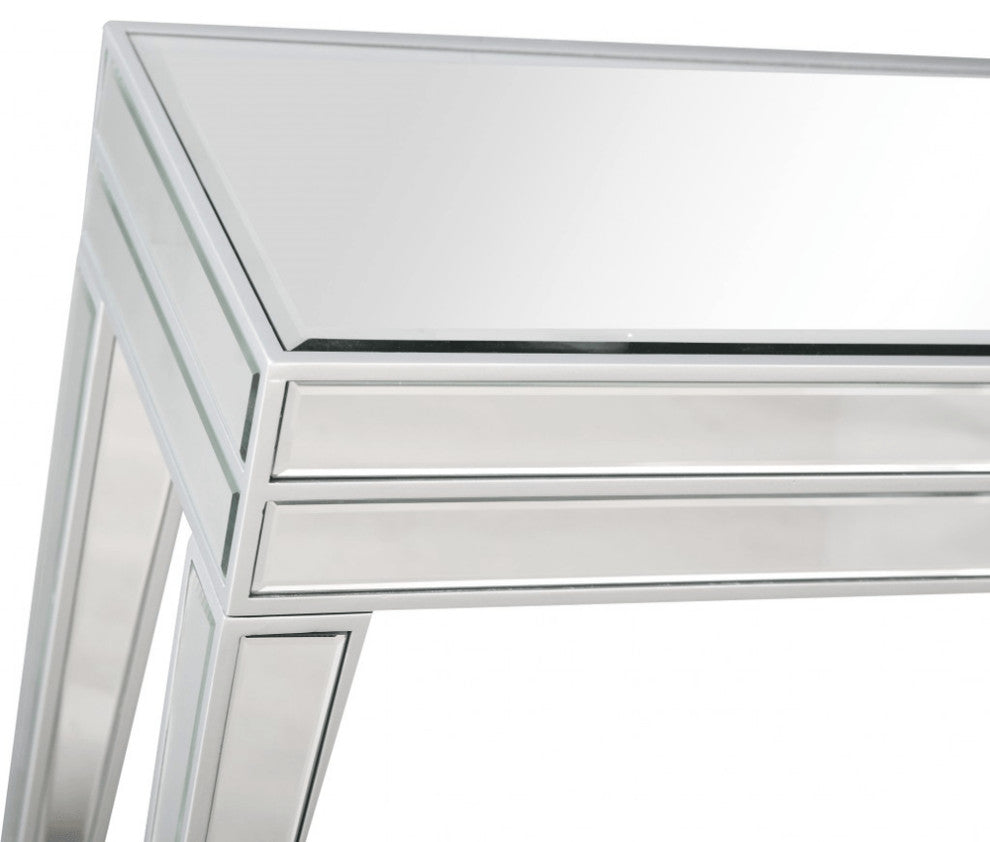 Clear Glass Mirror Console Table
