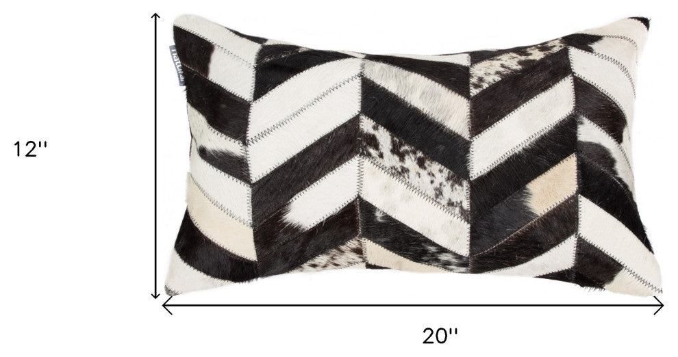 HomeRoots 12" x 20" x 5" Black And Natural Pillow