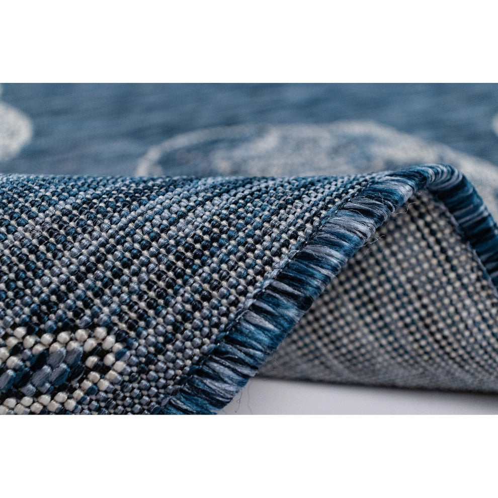 Carmel Shells Indoor/Outdoor Rug, Navy, 1'11"x4'11" Runner