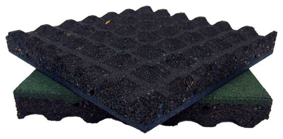 Rubber-Cal Eco-Safety Interlocking Tiles, 2.5", Green, 150 Pack