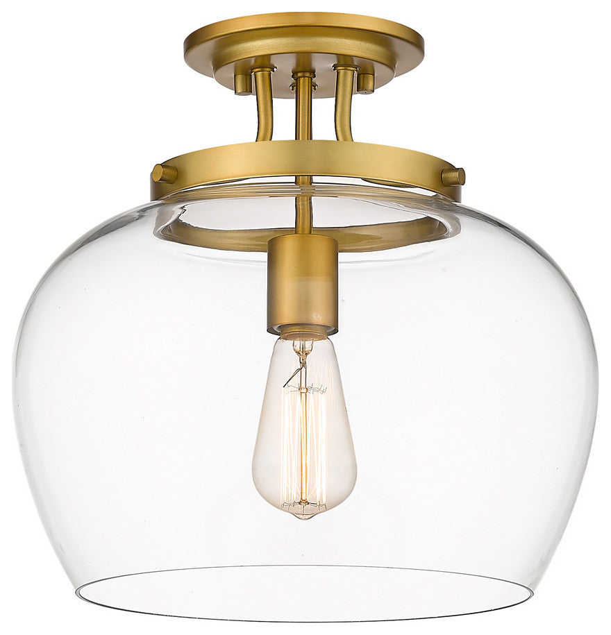 Z-LITE 473SF13-OBR 1 Light Semi Flush Mount, Olde Brass