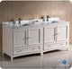 Fresca Oxford 72" Antique White Traditional Double Sink Bathroom Cabinets