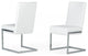 Set of Two White Silver Modern Dining Chairs