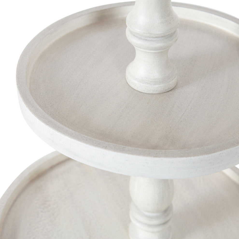 Downing Three Tiered Tray, White 12x12x24
