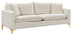 Naomi Velvet Upholstered Sofa, Cream