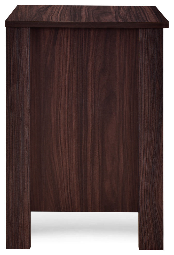 Titeca Contemporary 2 Drawer Nightstands, Set of 2, Wenge