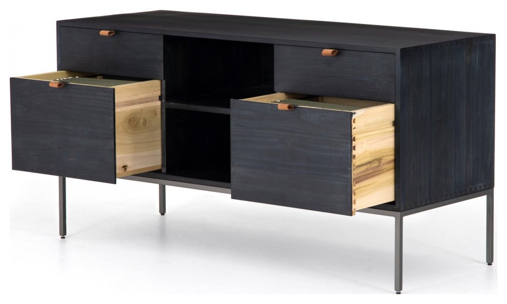 Trey Modular Filing Credenza-Black Wash