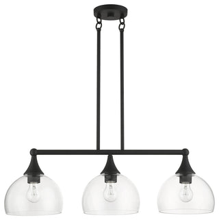 3 Light Black Linear Chandelier
