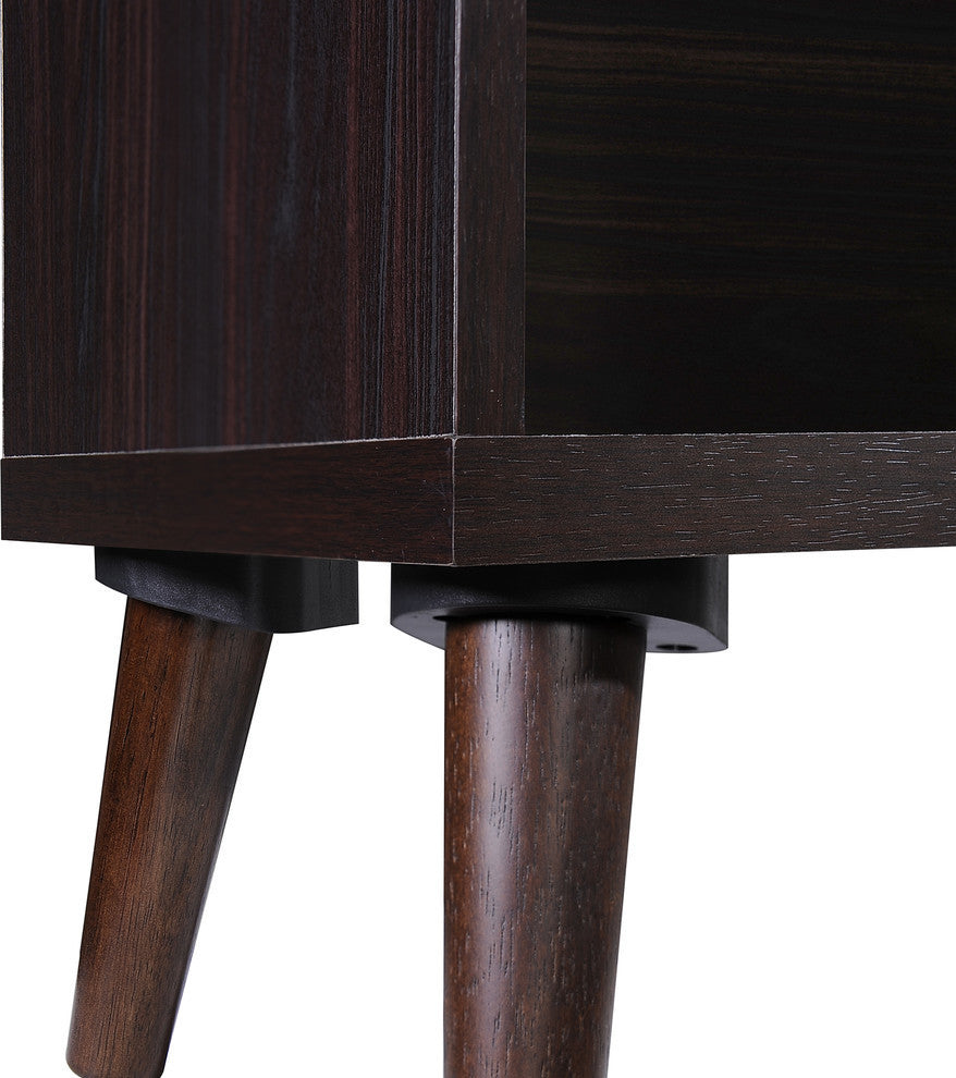 GDF Studio Eloise Mid Century Finished Faux Wood Bookcase, Wenge