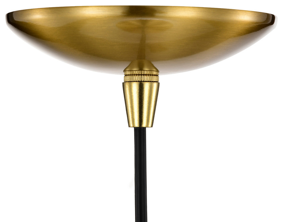 1-Light 12 in. Gold Single Pendant With Teardrop Metal Shade