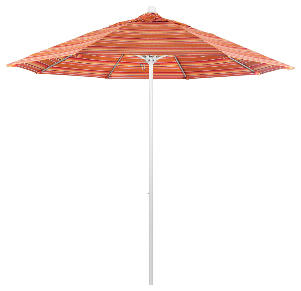 9' Fiberglass Umbrella Pulley OpenWhite, Sunbrella, Dolce Mango