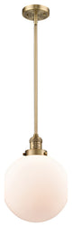 X-Large Beacon 1-Light Mini Pendant, Brushed Brass, Matte White