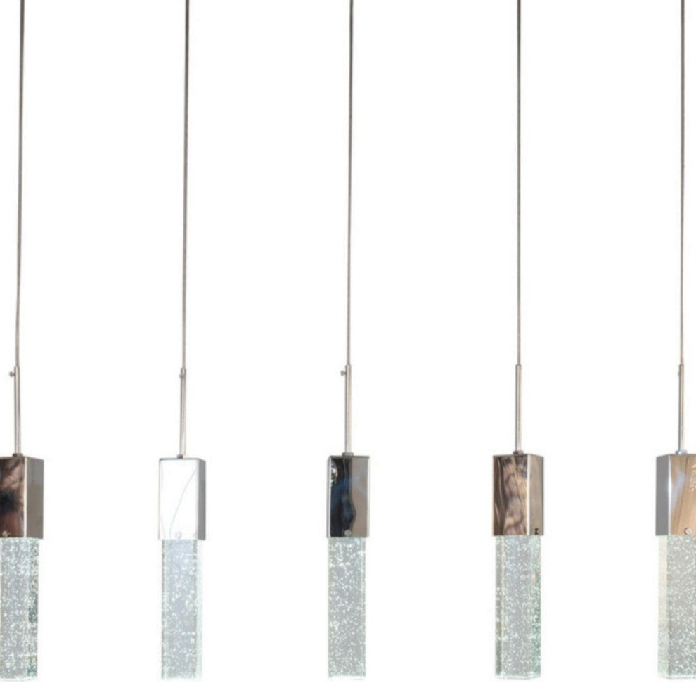 Rectangular Crystal Chandelier // 5 Light