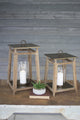 Kalalou Cbb1042 Set Of Two Metal And Wood Lanterns