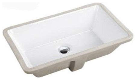 Rectrangle Undermount Large Ceramic Lavatory Vanity Bathroom Sink Pure White, 21