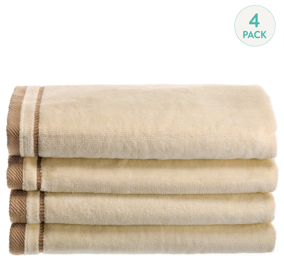 Cotton Fingertip Towels 4 pc. Set 11x18 inch, Cream