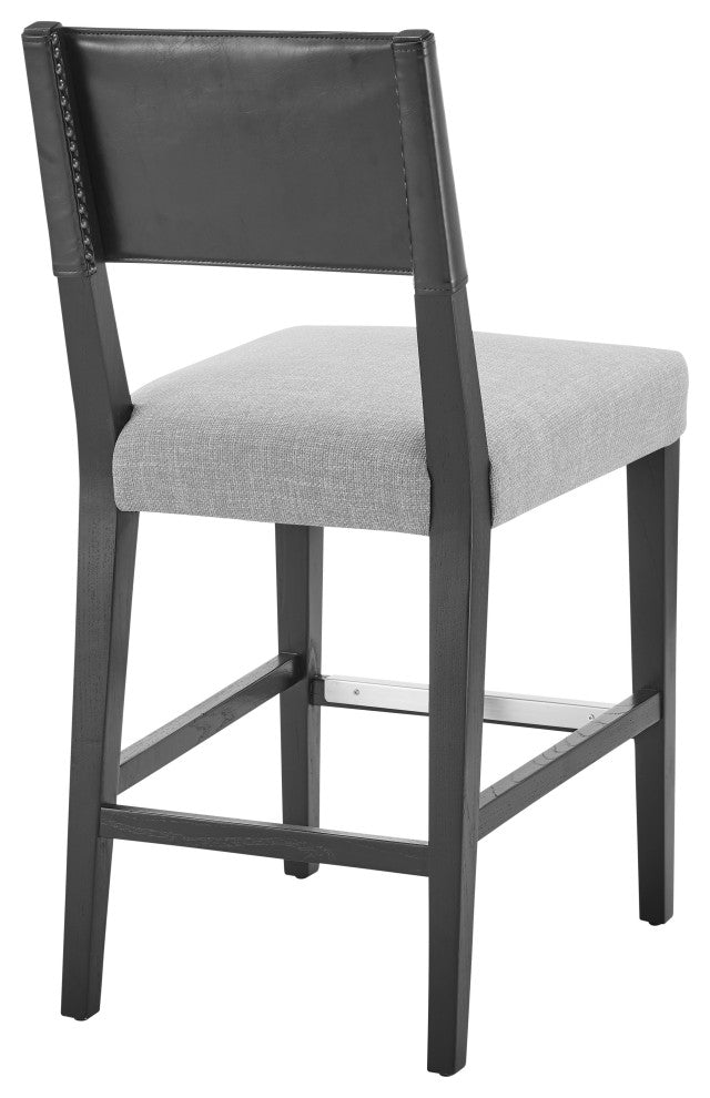 Kylo PU/Fabric Counter Stool, Borneo Black/Meridien Gray