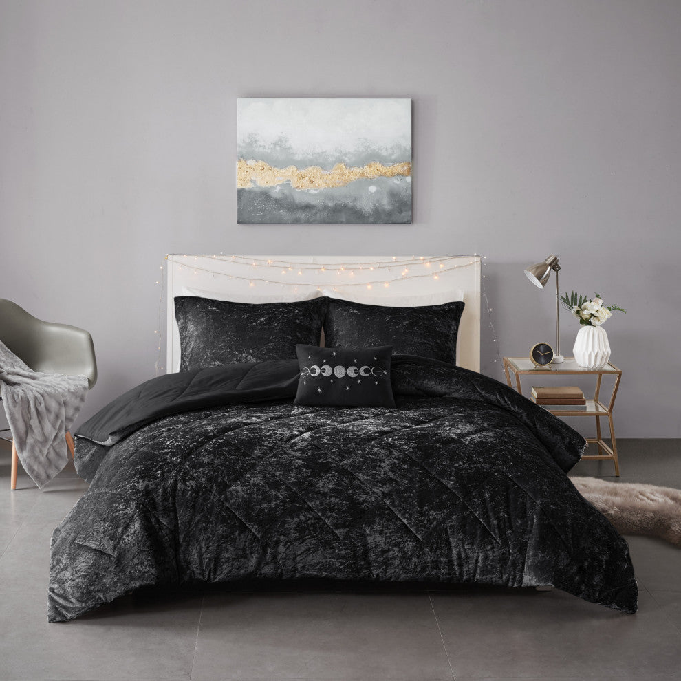 Intelligent Design Felicia Crushed Velvet 4-Piece Comforter Set