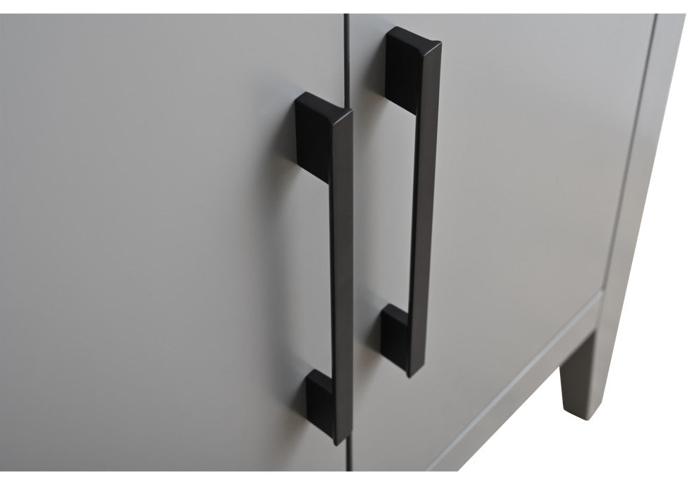 Vanity Art Bathroom Vanity With Sink, Cashmere Gray, 36", Single Sink, Matte Black
