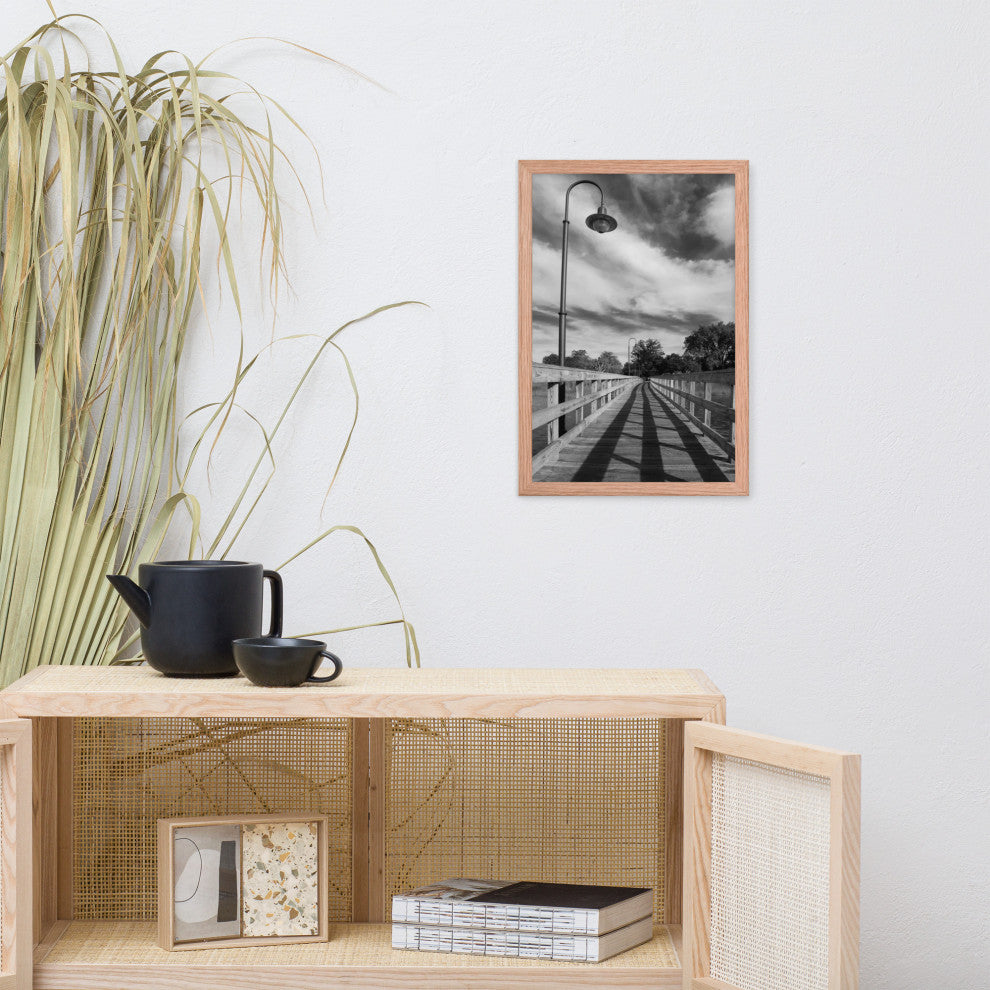 Follow the Lines Rural Landscape Framed Photo Paper Wall Art Prints, Red Oak, 12" X 18"