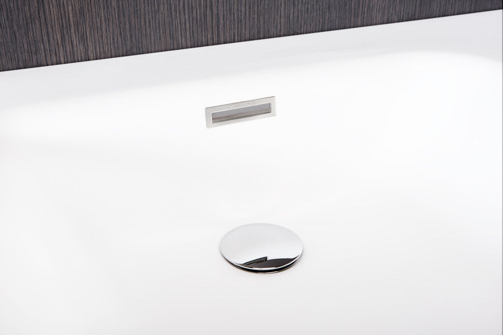 Cube Bath 08 60x30x22, Glossy, Polished Chrome Overflow