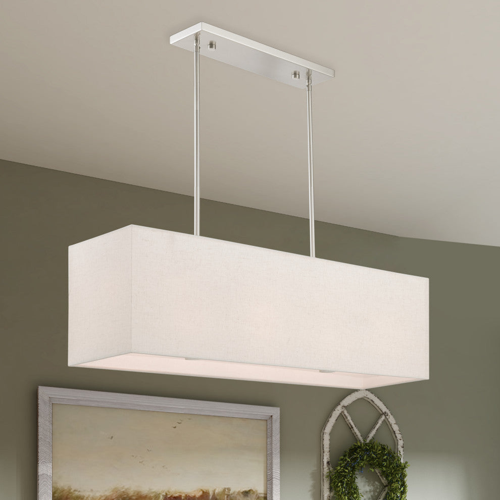 Summit 4 Light Brushed Nickel Linear Chandelier