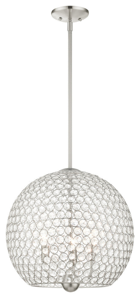 Brushed Nickel Casual, Sparkling, Shimmery, Transitional, Pendant