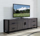 70" Ash Gray Wood TV Stand Console, Charcoal