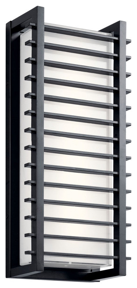 Kichler Rockbridge 2 Light Large LED Outdoor Wall Light in Black