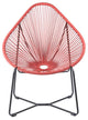 Acapulco Indoor Outdoor Steel Papasan Lounge Chair with Brick Red Rope