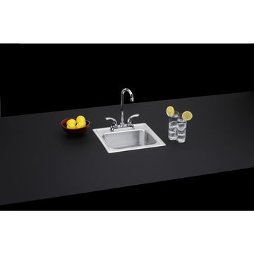 DSEP1515C Dayton Stainless Steel 15" x 15" x 6", Drop-in Bar Sink + Faucet Kit