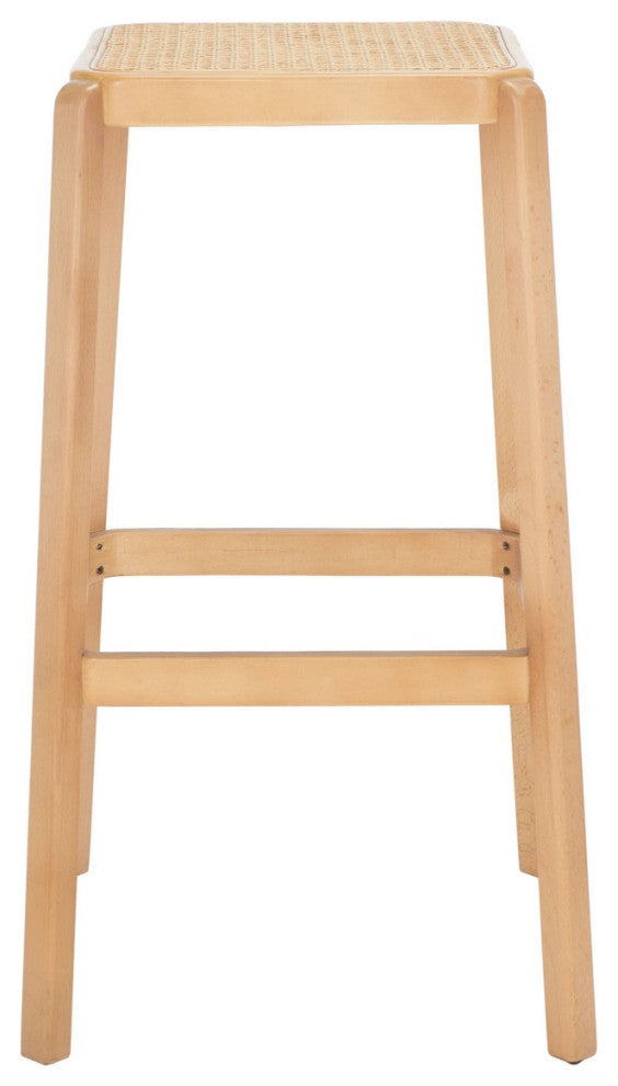 Safavieh Silus Backless Cane Bar Stool, Natural
