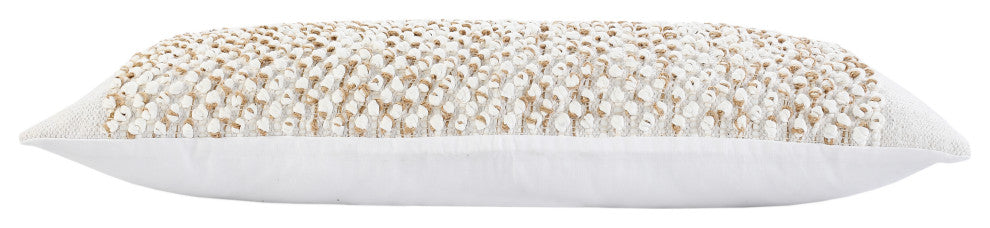 Bohemian Farmhouse Textured Knot Lumbar Throw Pillow, 14" x 36"