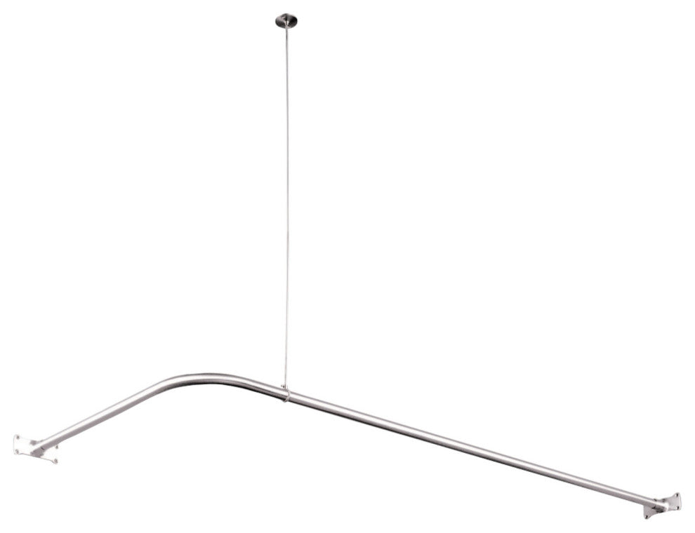 Kingston Brass Corner Shower Curtain Rod, Polished Chrome