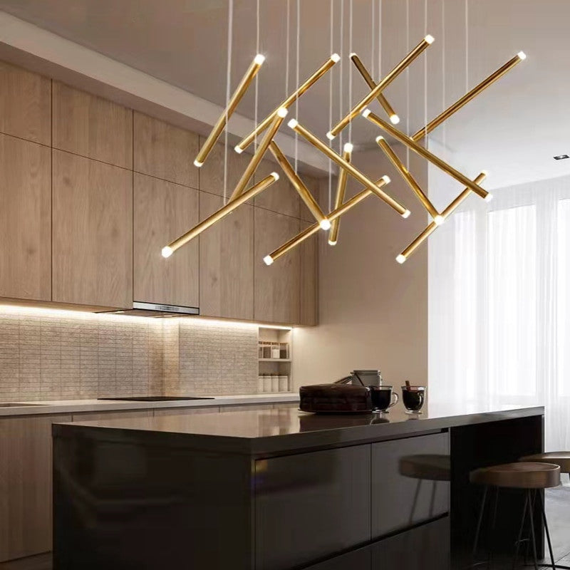 MIRODEMIÂ® Villars-sur-Var Gold/Chrome/Black Kitchen Lighting, 3 Lights