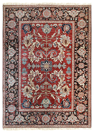 Red Traditional Floral Heriz Weave Area Rug