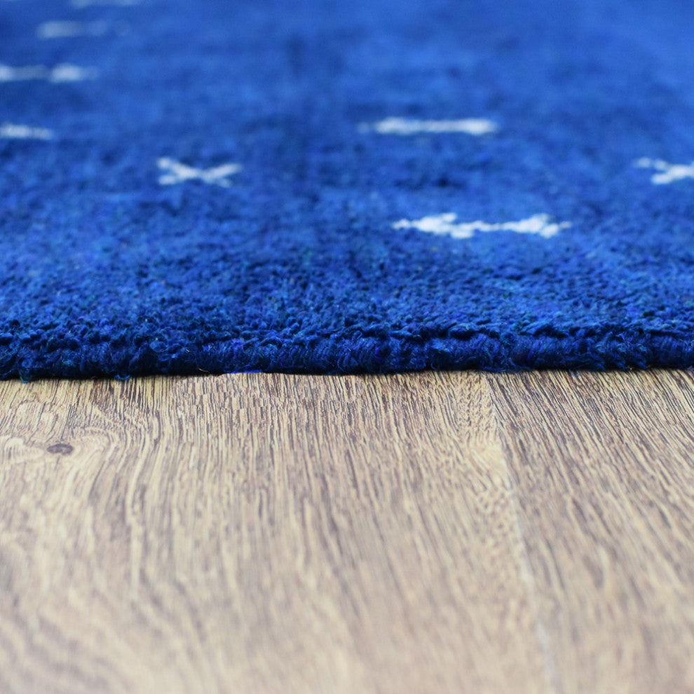 HAND KNOTTED LOOM SILK ECO-FRIENDLY AREA RUGS -6'x9',Rectangle,Blue,Contemporary