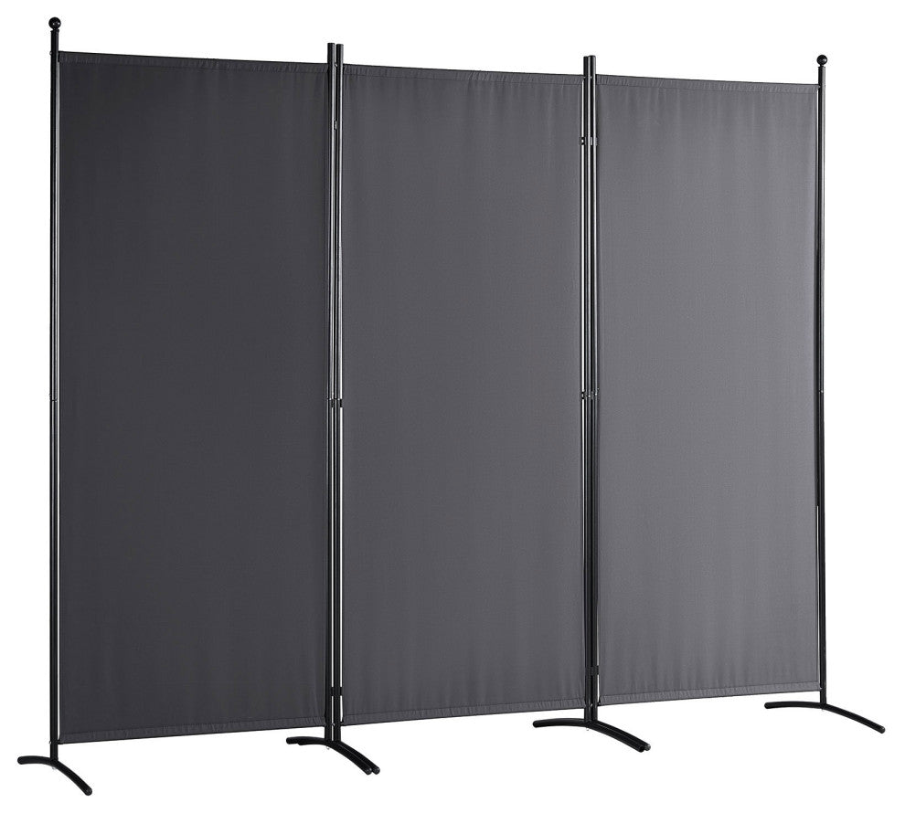 VEVOR Room Divider 3-Panel Folding Privacy Screen 89"x20.3"x72.8" Dark Gray